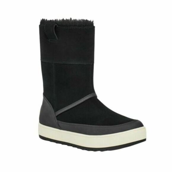 Koolaburra by UGG Tynlee Pull on Winter Boots Black & White - Picture 1 of 4